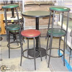 BAR HEIGHT TABLE SOLD W/ 5 STOOLS