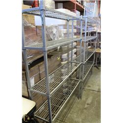 LOT OF 2 GREY 3 TIER STORAGE RACKS W/ HANGING