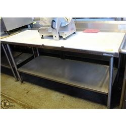 6 FOOT STAINLESS STEEL TABLE FRAME W/ POLY BOARD