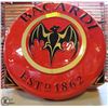 Image 1 : RED BACARDI SIGN 24" DIAMETER.