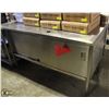Image 1 : 5 FOOT STAINLESS STEEL WORK TABLE/CABINET WITH