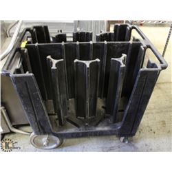 BLACK CAMBRO ADJUSTABLE DISH CART