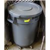 Image 1 : 32 GALLON BRUTE COMMERCIAL WASTE BIN W/ DOLLY