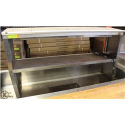 S/S DOUBLE OVERSHELF W/ MERCO HEATING LAMP & ORDER
