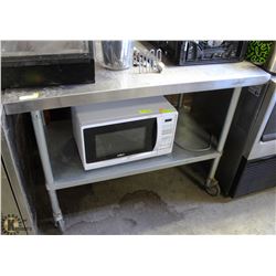 4' COMMERCIAL PREP TABLE W/ CASTORS & UNDERSHELF