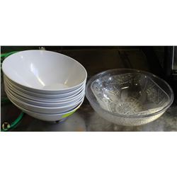 8 SALAD DISPLAY BOWLS & SERVING SHOWBOWLS