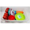 Image 1 : CAMPING PLATES, BOWLS, GLASSES AND EGG HOLDERS.