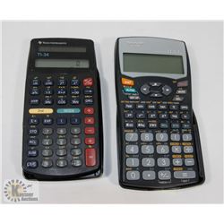 TEXAS INSTRUMENT AND SHARP SCIENTIFIC CALCULATORS.
