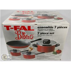T-FAL 7PC BISTRO COOKWARE SET.