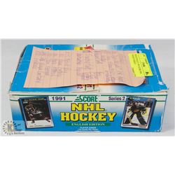 BOX OF SEALED 1991 SCORE NHL HOCKEY SERIES 2