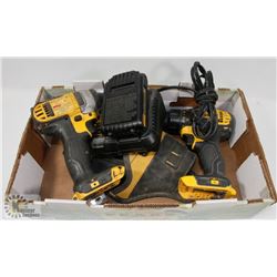 DEWALT 20 VOLT DRILL, IMPACTOR, CHARGER, BATTERY
