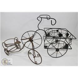 FLAT WITH 2 WROUGHT IRON BICYCLE PLANT STANDS &