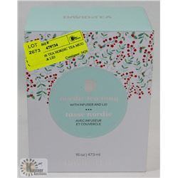 NEW DAVIDS TEA NORDIC TEA MUG W/INFUSER & LID