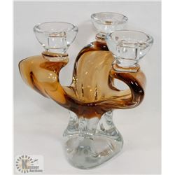 VINTAGE GLASS CANDELABRA