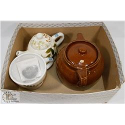 MEDALIA BEAN POT WITH TEA POT & CUP.