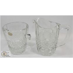 CRYSTAL ICE BUCKET AND PITCHER SET.