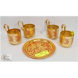 UKRAINIAN PLATES & GLASS HOLDER.