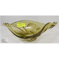 VINTAGE GREEN CENTER PIECE BOWL.