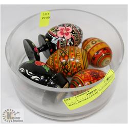 BOWL OF UKRAINIAN EASTER EGGS.