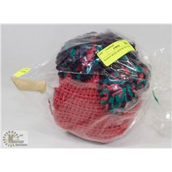 TEAPOT WITH CROCHETED COVER.