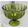 Image 1 : GREEN GLASS CANDY DISH.