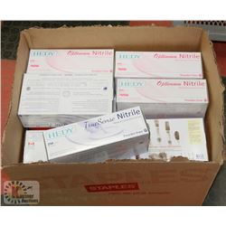 BOX OF ASST GLOVES - VINYL, NITRILE