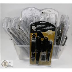BIN OF 18 TRADITIONAL POST LATCH KITS.