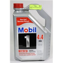 MOBILE 15W-50 SYNTHETIC MOTOR OIL 4.4L