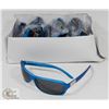 Image 1 : BOX OF METALLIC BLUE SUNGLASSES.