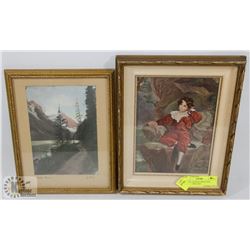 RED BOY ANTIQUE PRINT AND SIGNED J. ORR LAKE