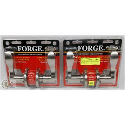 LOT OF 2 FORGE ENTRANCE LEVERS WITH KEYS.