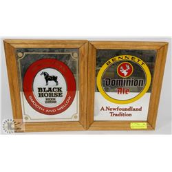 PAIR OF VINTAGE BEER MIRROR SIGNS.