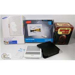 BOX OF ASSORTED ELECTRONICS INCL SAMSUNG GALAXY