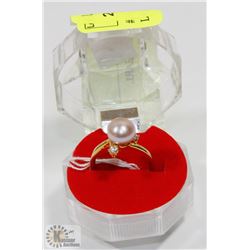 #84-FRESH WATER PEARL LAVENDER  RING