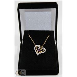 #110-AMETHYST & CZ PENDANT NECKLACE