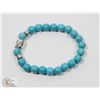 Image 1 : #75-BLUE TURQUOISE BEAD BRACELET 8MM