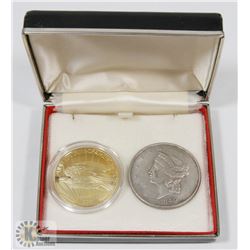 LOT OF 2 COPY 20 USD COINS