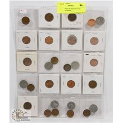 STOCK SHEET OF MIXED DATE CANADA COINS