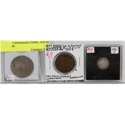 LOT OF 3 CANADIAN COINS, 1919-50 CENT COIN