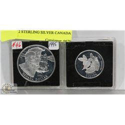 LOT OF 2 STERLING SILVER CANADA COINS,