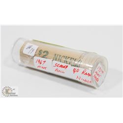 1967 MINT SEALED ROLL OF RABBIT NICKELS