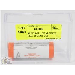 MINT SEALED ROLL OF ALBERTA CENTENNIAL 25 CENT COI