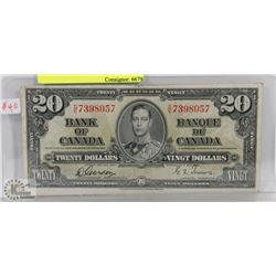 1937 CANADA $ 20 BILL
