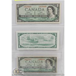 1954 STOCK SHEET CANADA $1 BILLS