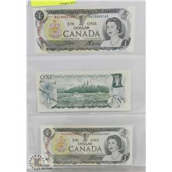 1973 STOCK SHEET CANADA $1 BILLS