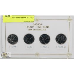 CAMEO CANADA QUARTER SET OF 4