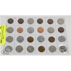 STOCK SHEET OF ASSORTED COINS, KING GEORGE V,
