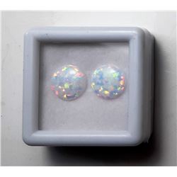 9)  LOT OF 2 ROUND  9MM WHITE FIRE OPAL