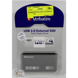 NEW VERBATIM USB 3.0 EXTERNAL SSD 128GB.