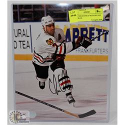 CHRIS CHELIOS 8X10 WITH PRO AM HOLOGRAM